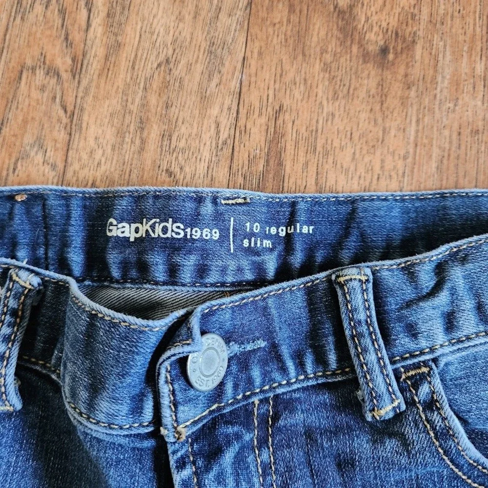 GapKids 1969 Boys Slim Fit Jeans Medium Wash Blue Size 10 Regular Stretch 631
